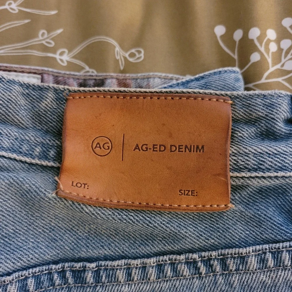 AG Adriano Goldschmied AG-ED Denim Camo Lining Distressed Jeans Mens 32x34 Light